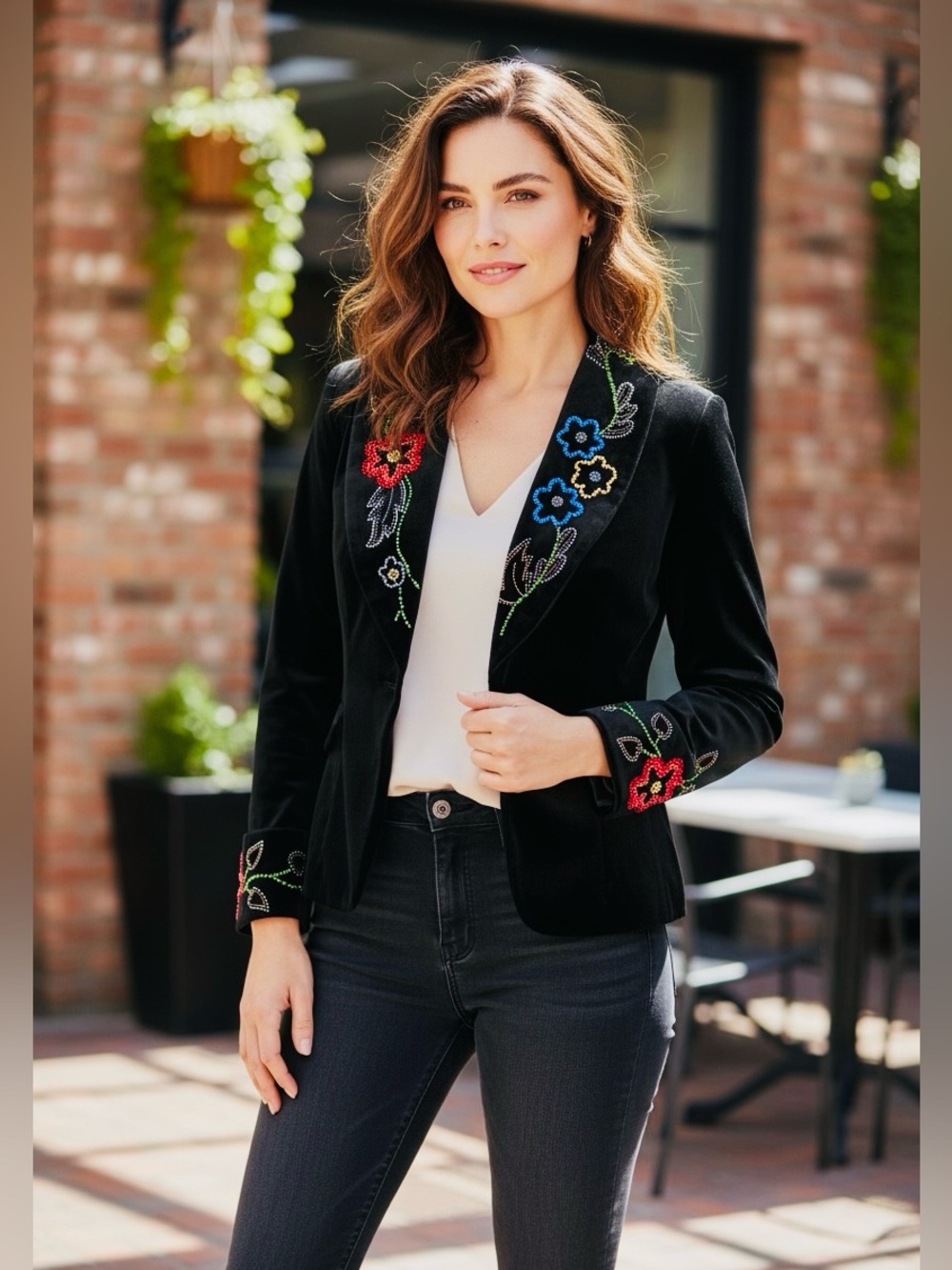 Double D Ranchwear Embroidered Floral Western Rodeo Blazer Jacket Small